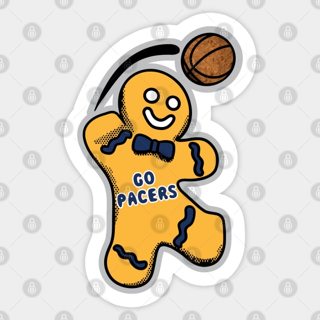 Indiana Pacers Gingerbread Man Sticker by Rad Love